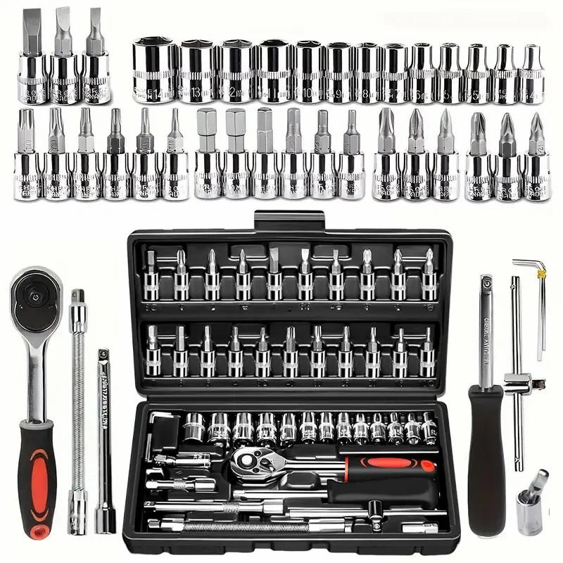 Hardware - Set Kunci Soket Metrik 46 Buah,