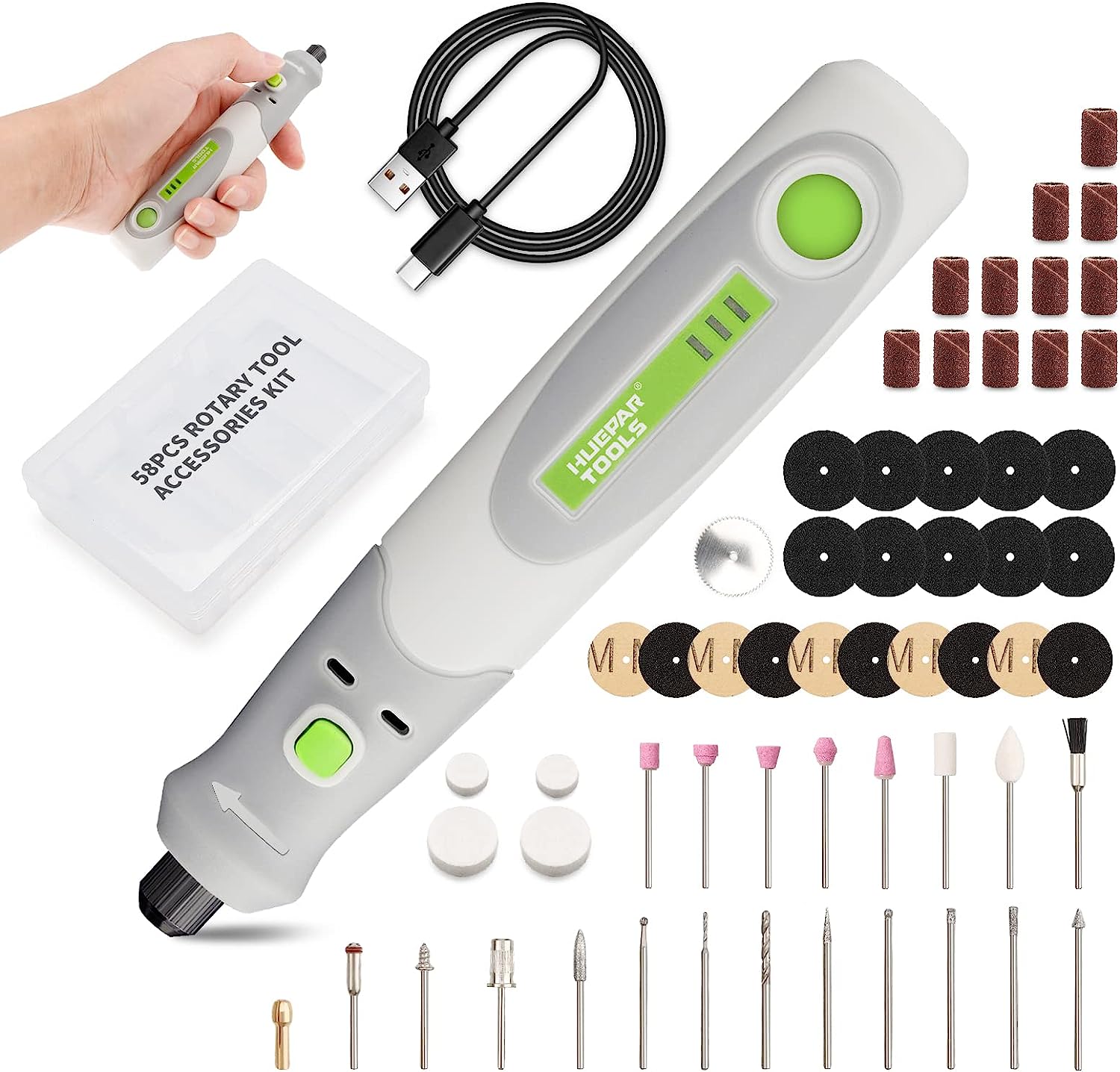 Cordless Rotary Tool Kit Accessories - Kit peralatan pengukir bor listrik, Kit