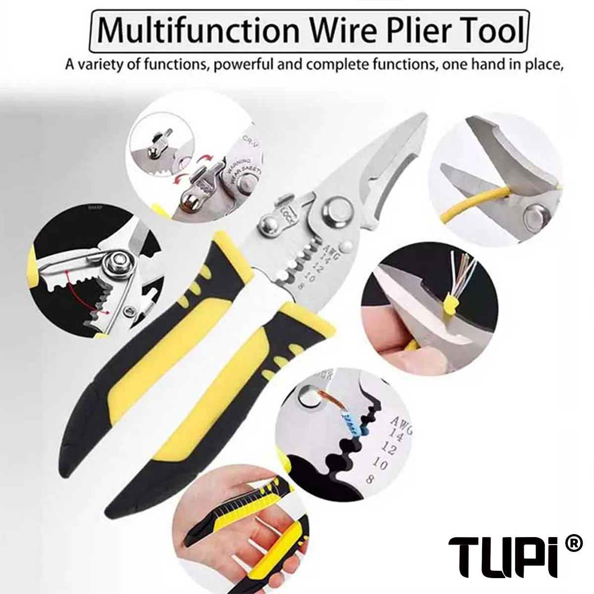 Tang Listrik TUPI Pro 3 In 1 P - Automatic Wire Stripper Cutter ulasan dan harga
