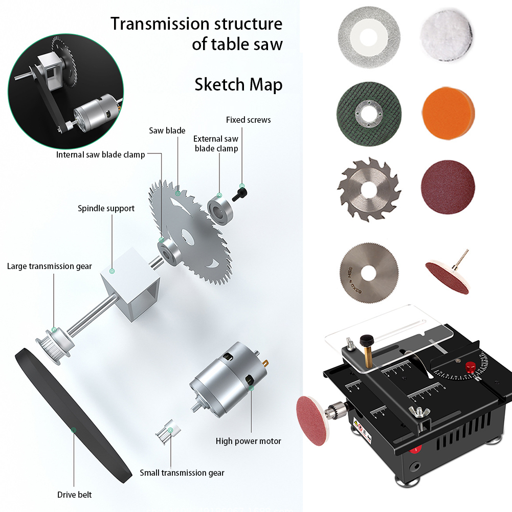 Panduan pemotong meja listrik  - Mini Table Saw For Woodworking ulasan dan harga